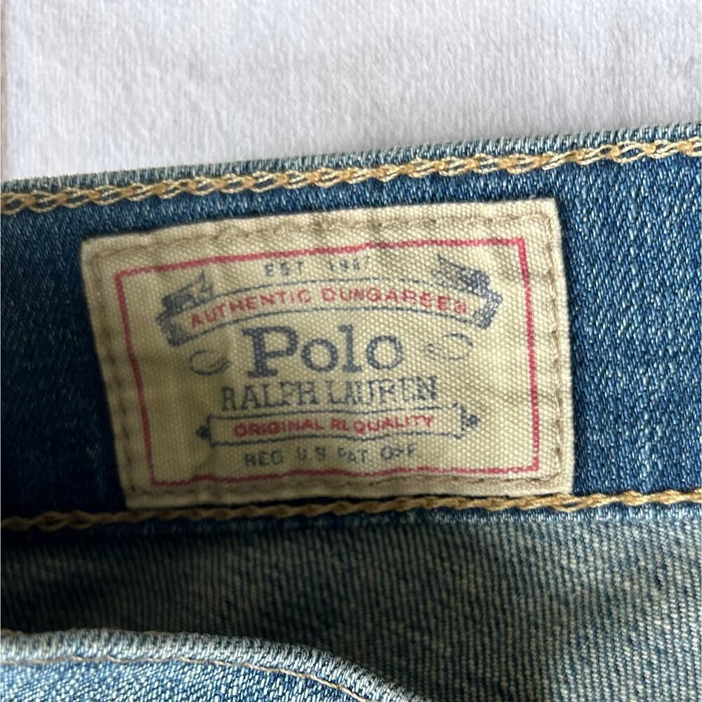 Ralph Lauren Polo distressed mid rise skinny denim jeans grunge bohemian punk 8 - Picture 11 of 11